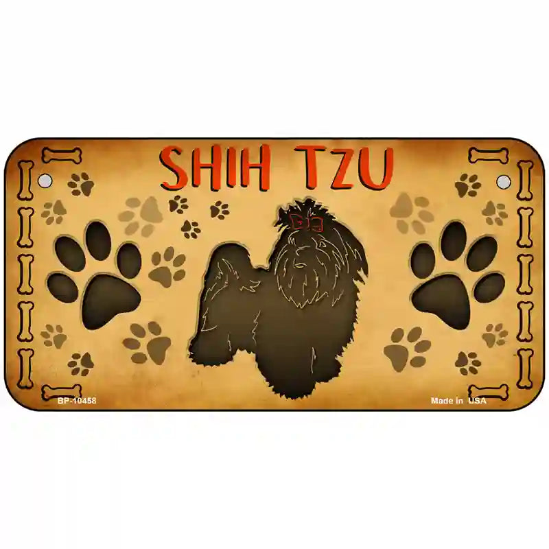 Shih Tzu Novelty Metal License Plate 6" x 3" (BP)