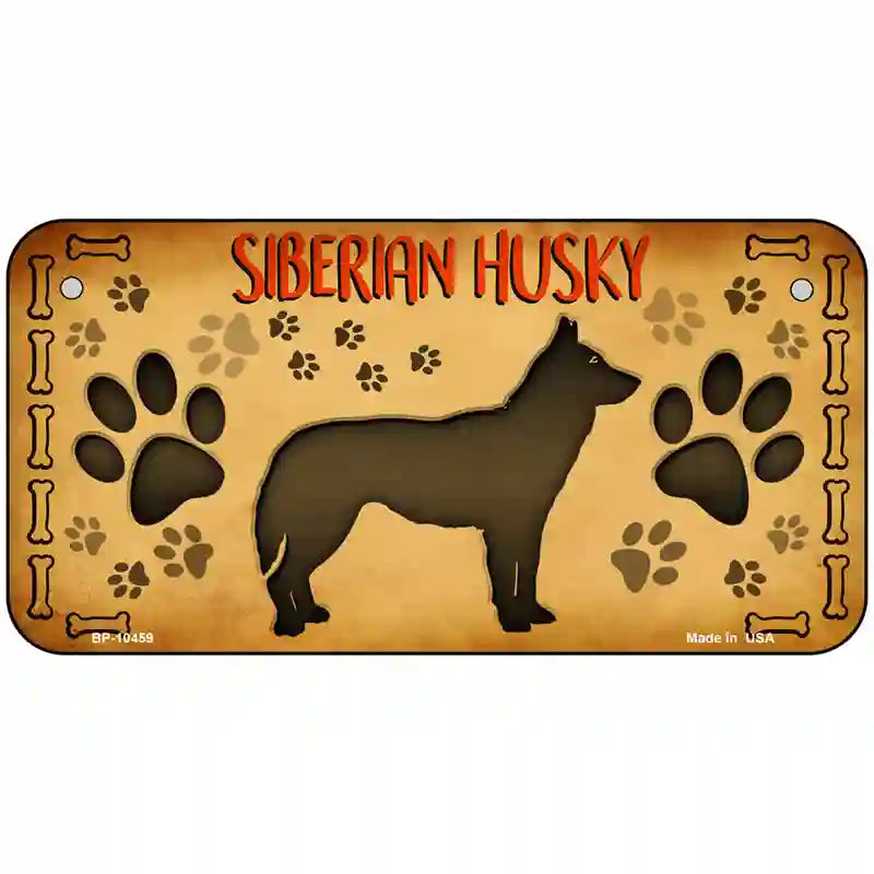 Siberian Husky Novelty Metal License Plate 6" x 3" (BP)