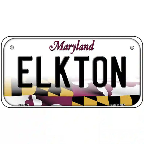 Elkton Maryland Metal Novelty License Plate 6" x 3" (BP)