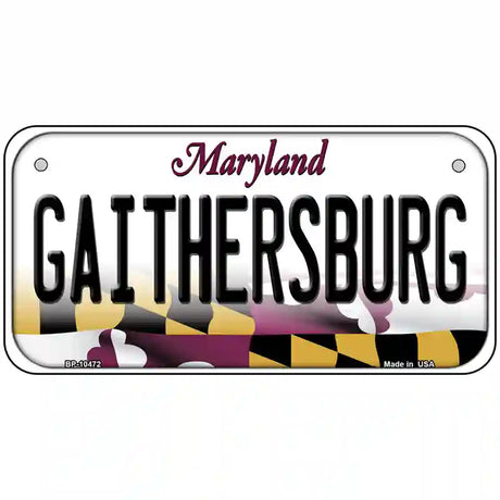 Gaithersburg Maryland Metal Novelty License Plate 6" x 3" (BP)