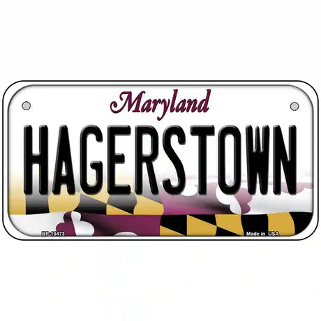 Hagerstown Maryland Metal Novelty License Plate 6" x 3" (BP)