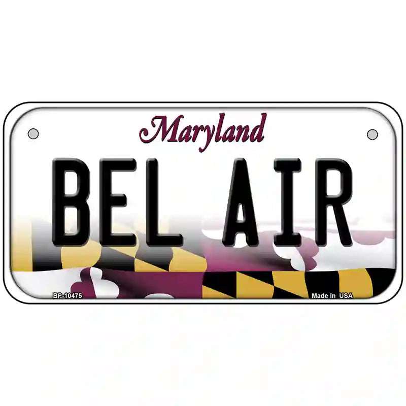 Bel Air Maryland Metal Novelty License Plate 6" x 3" (BP)