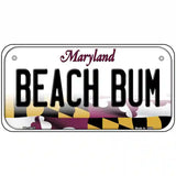 Beach Bum Maryland Metal Novelty License Plate 6" x 3" (BP)