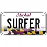 Surfer Maryland Metal Novelty License Plate 6" x 3" (BP)