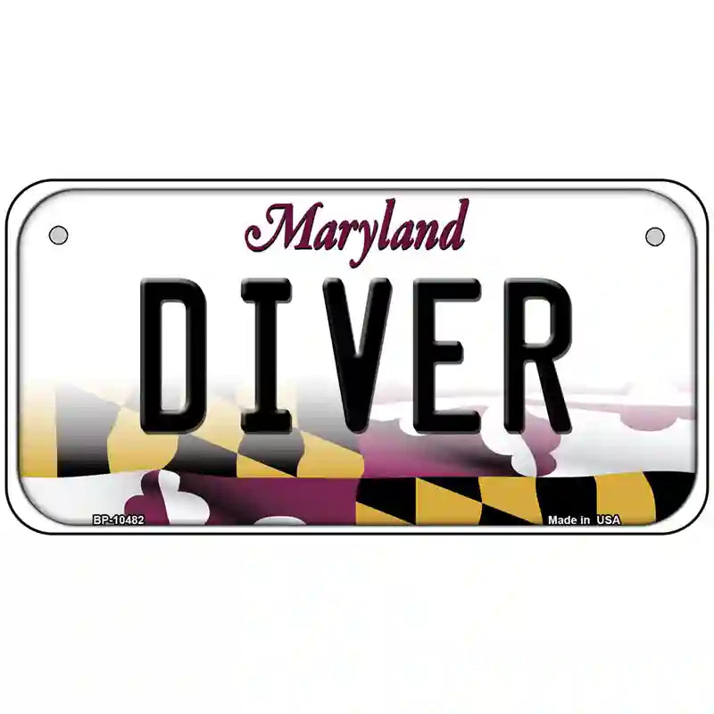 Diver Maryland Metal Novelty License Plate 6" x 3" (BP)