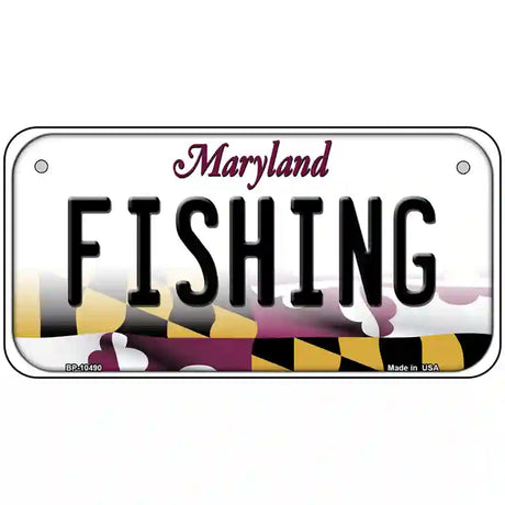 Fishing Maryland Metal Novelty License Plate 6" x 3" (BP)