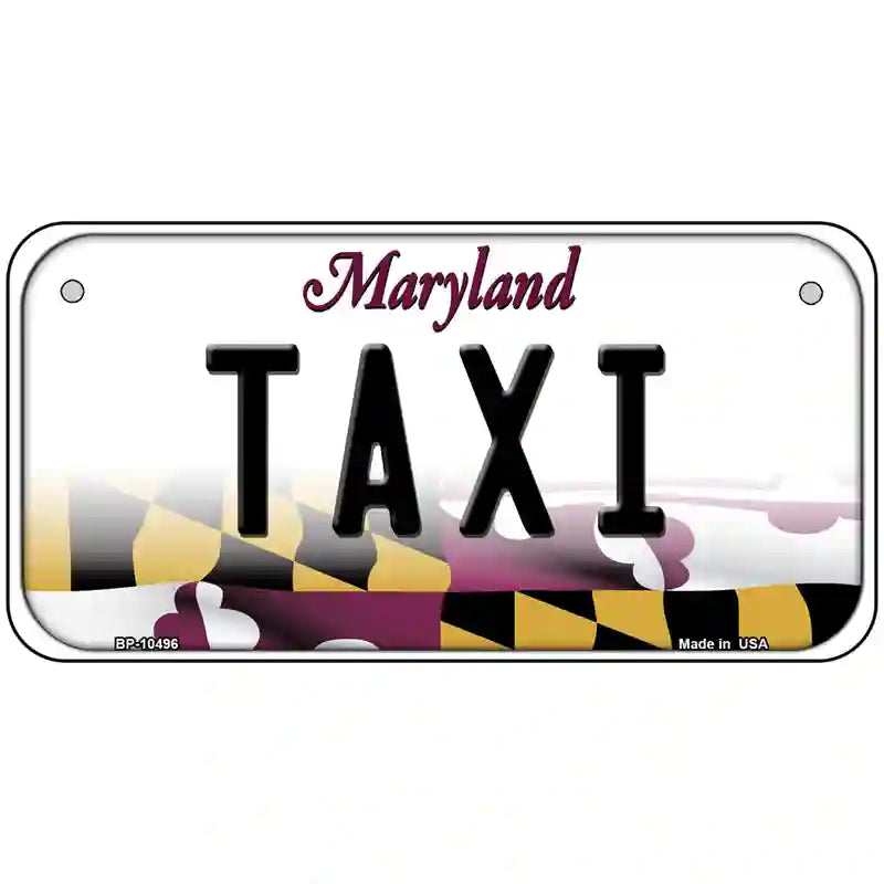 Taxi Maryland Metal Novelty License Plate 6" x 3" (BP)