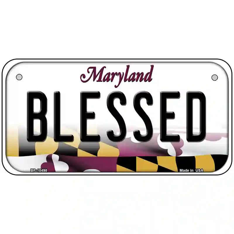 Blessed Maryland Metal Novelty License Plate 6" x 3" (BP)