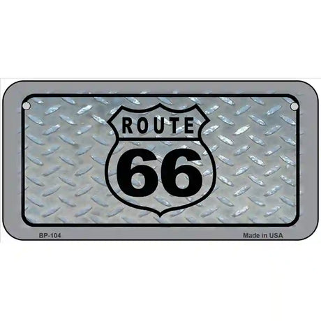 Route 66 Shield Diamond Metal License Plate 6" x 3" (BP)