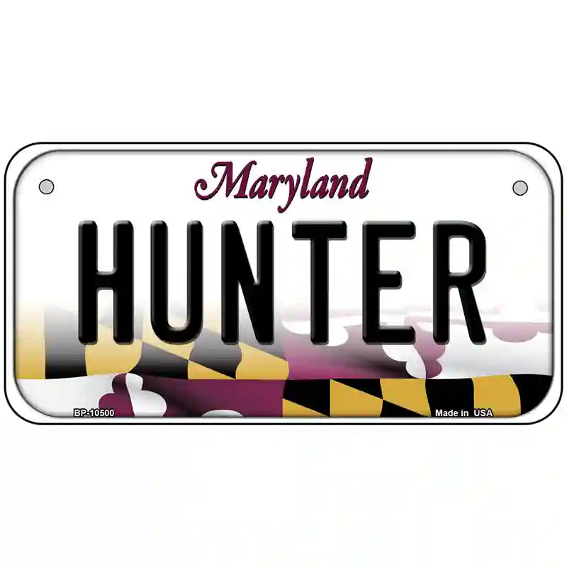 Hunter Maryland Metal Novelty License Plate 6" x 3" (BP)