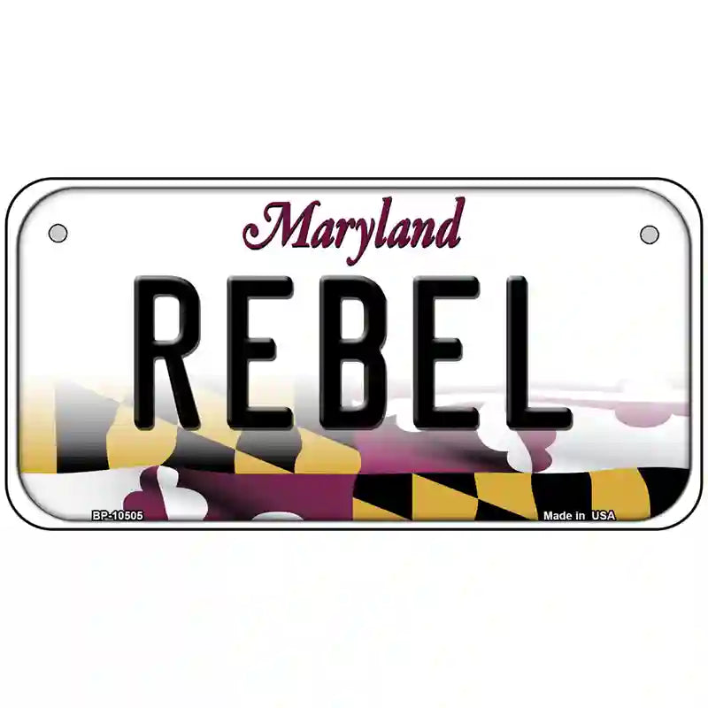 Rebel Maryland Metal Novelty License Plate 6" x 3" (BP)