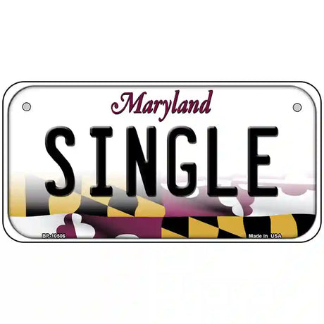 Single Maryland Metal Novelty License Plate 6" x 3" (BP)