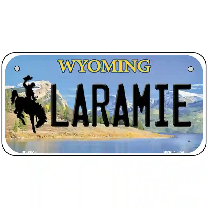 Laramie Wyoming Metal Novelty License Plate 6" x 3" (BP)