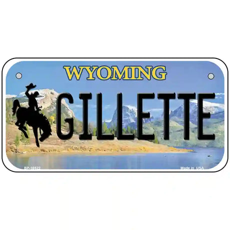 Gillette Wyoming Metal Novelty License Plate 6" x 3" (BP)