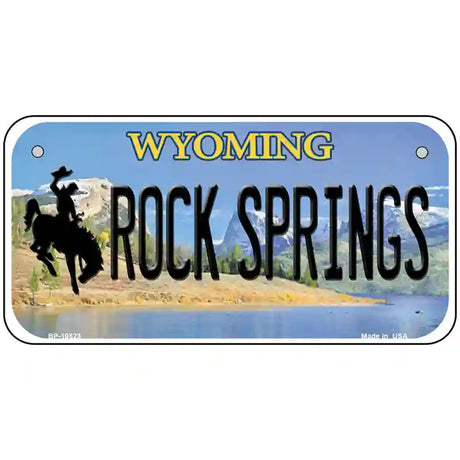 Rock Springs Wyoming Metal Novelty License Plate 6" x 3" (BP)