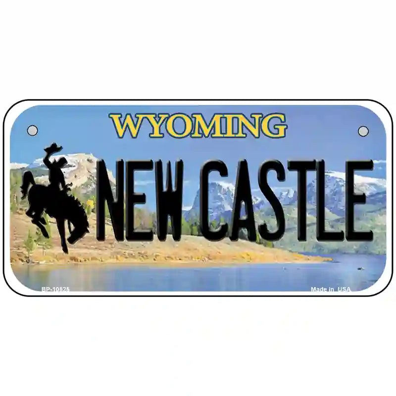 New Castle Wyoming Metal Novelty License Plate 6" x 3" (BP)