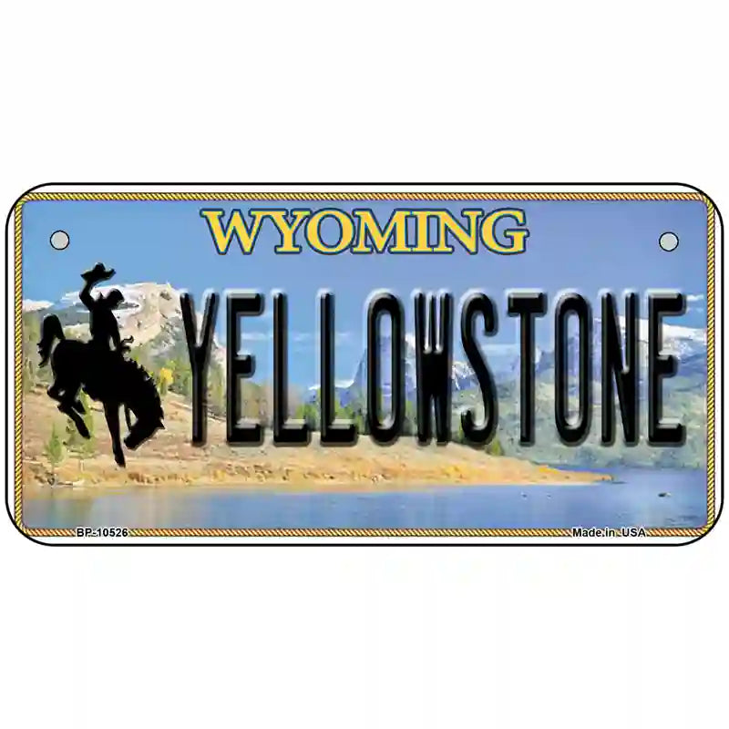 Yellowstone Wyoming Metal Novelty License Plate 6" x 3" (BP)