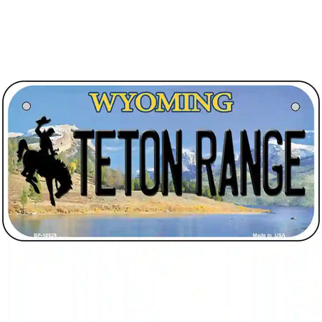 Teton Range Wyoming Metal Novelty License Plate 6" x 3" (BP)