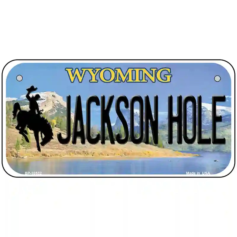 Jackson Hole Wyoming Metal Novelty License Plate 6" x 3" (BP)