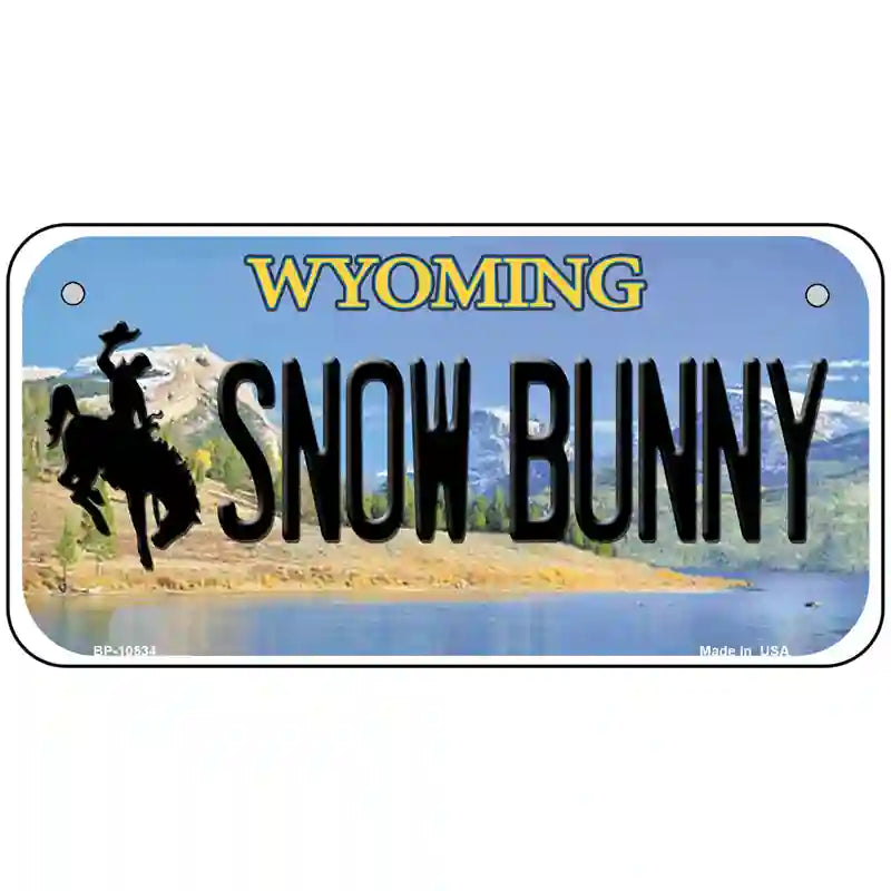 Snow Bunny Wyoming Metal Novelty License Plate 6" x 3" (BP)