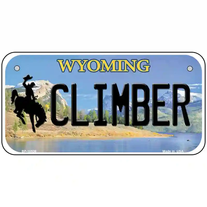 Climber Wyoming Metal Novelty License Plate 6" x 3" (BP)