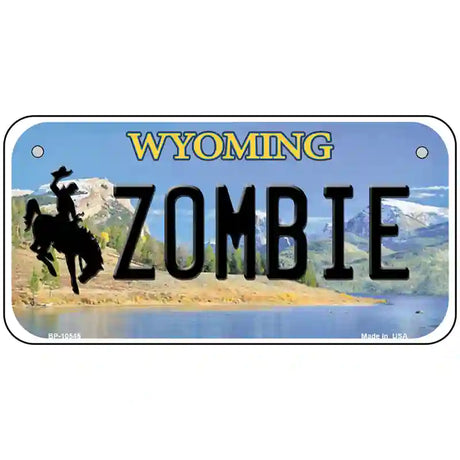 Zombie Wyoming Metal Novelty License Plate 6" x 3" (BP)