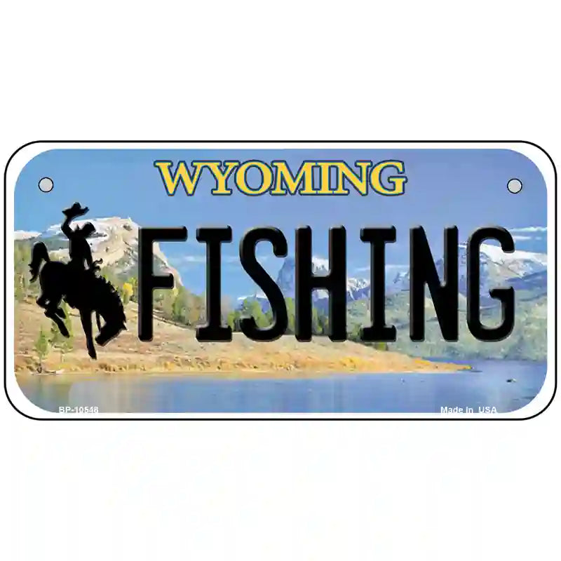 Fishing Wyoming Metal Novelty License Plate 6" x 3" (BP)