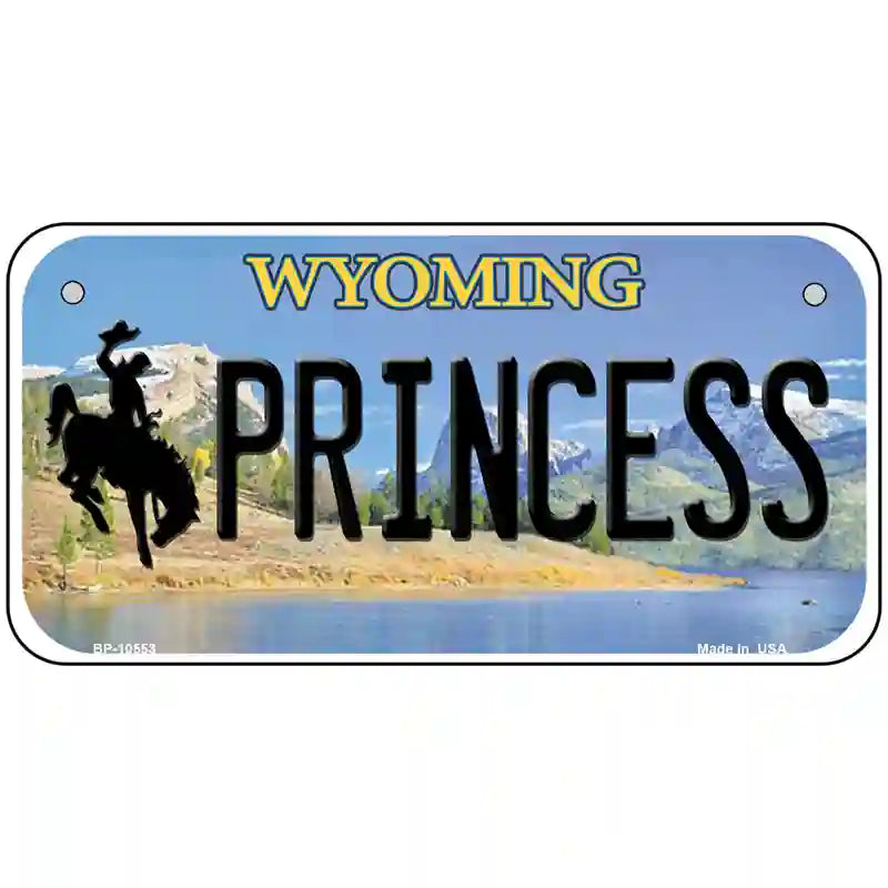 Princess Wyoming Metal Novelty License Plate 6" x 3" (BP)