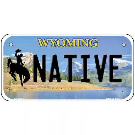 Native Wyoming Metal Novelty License Plate 6" x 3" (BP)