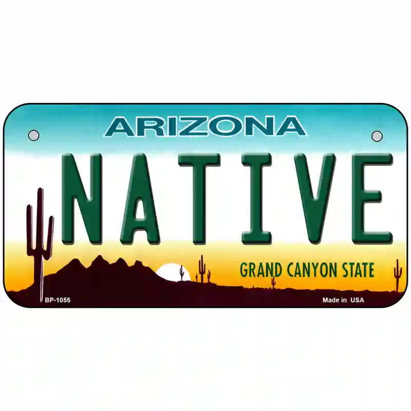 Native Arizona Novelty Metal License Plate 6" x 3" (BP)