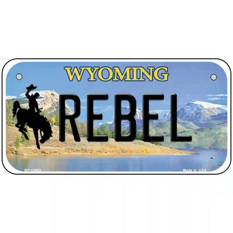 Rebel Wyoming Metal Novelty License Plate 6" x 3" (BP)