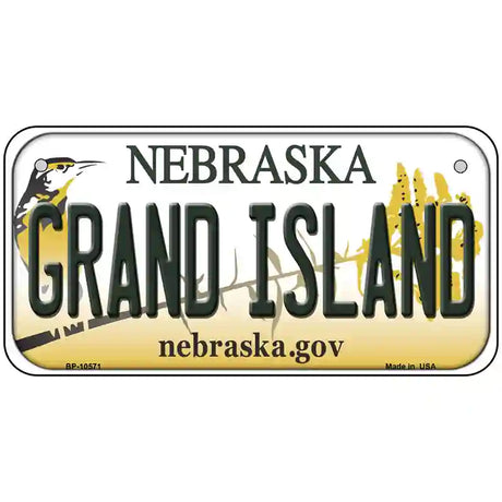 Grand Island Nebraska Metal Novelty License Plate 6" x 3" (BP)