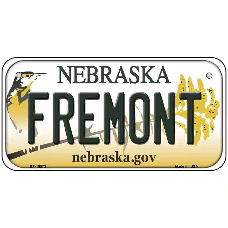 Fremont Nebraska Metal Novelty License Plate 6" x 3" (BP)