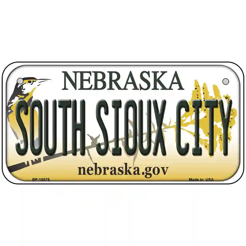 South Sioux City Nebraska Metal Novelty License Plate 6" x 3" (BP)