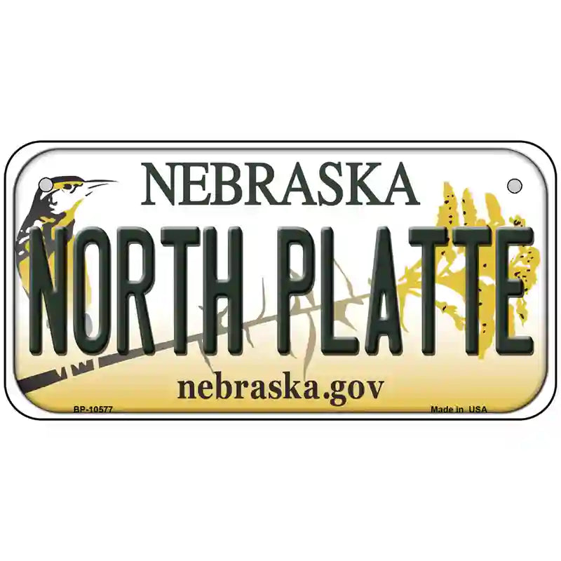 North Platte Nebraska Metal Novelty License Plate 6" x 3" (BP)