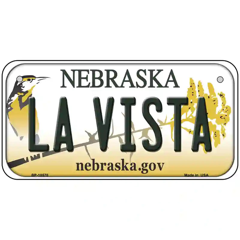 La Vista Nebraska Metal Novelty License Plate 6" x 3" (BP)