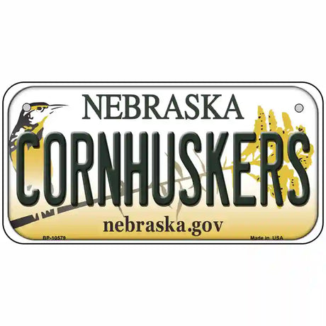 Cornhuskers Nebraska Metal Novelty License Plate 6" x 3" (BP)