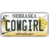 Cowgirl Nebraska Metal Novelty License Plate 6" x 3" (BP)