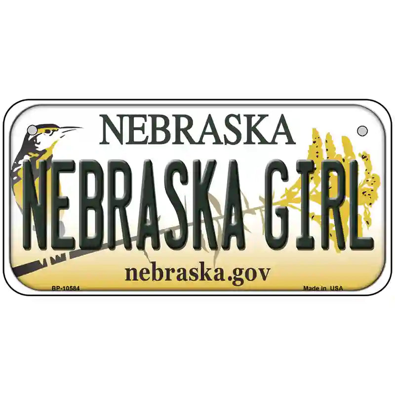 Nebraska Girl Metal Novelty License Plate 6" x 3" (BP)