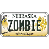 Zombie Nebraska Metal Novelty License Plate 6" x 3" (BP)