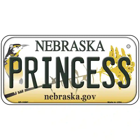 Princess Nebraska Metal Novelty License Plate 6" x 3" (BP)