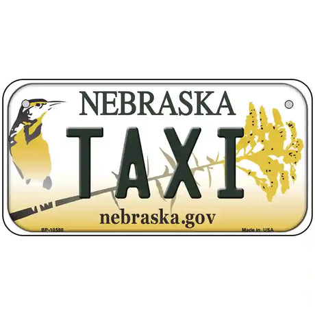 Taxi Nebraska Metal Novelty License Plate 6" x 3" (BP)