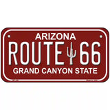 Route 66 Arizona Red Novelty Metal License Plate 6" x 3" (BP)