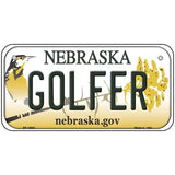 Golfer Nebraska Metal Novelty License Plate 6" x 3" (BP)