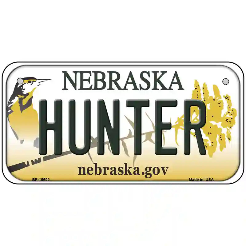 Hunter Nebraska Metal Novelty License Plate 6" x 3" (BP)