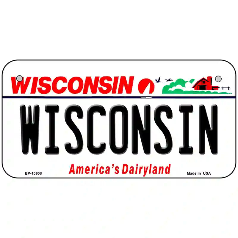 Wisconsin Metal Novelty License Plate 6" x 3" (BP)