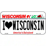 I Love Wisconsin Metal Novelty License Plate 6" x 3" (BP)