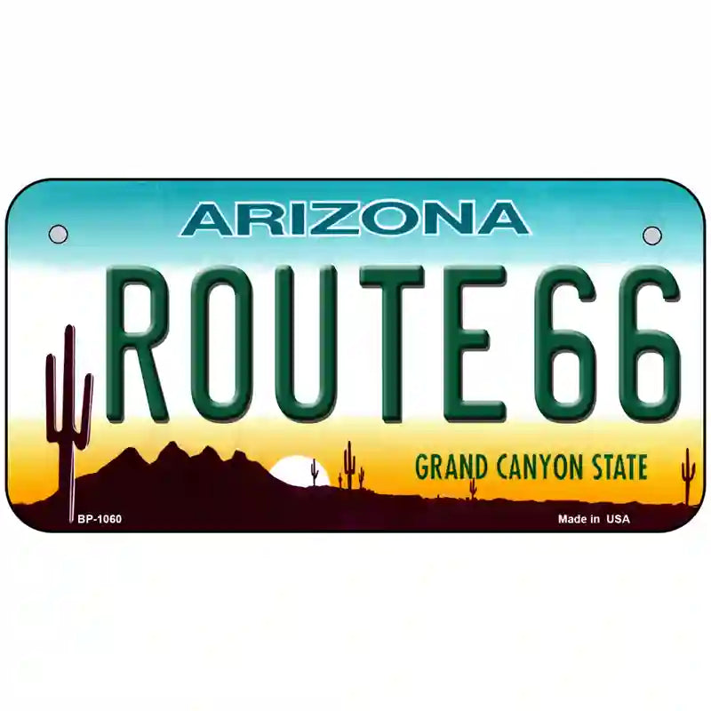 Route 66 Arizona Novelty Metal License Plate 6" x 3" (BP)