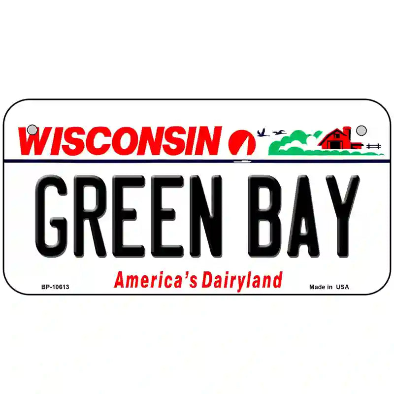 Green Bay Wisconsin Metal Novelty License Plate 6" x 3" (BP)