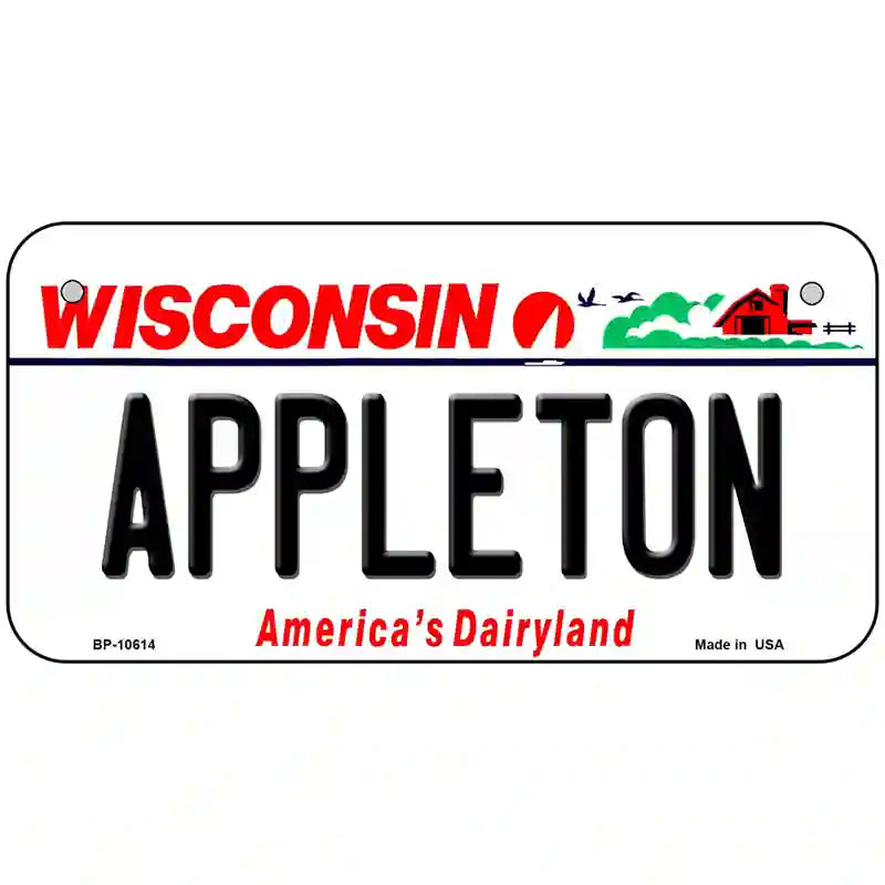 Appleton Wisconsin Metal Novelty License Plate 6" x 3" (BP)